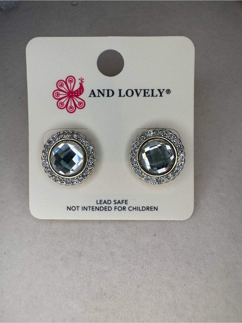 New And Lovely Silver Crystal Stud Earrings
